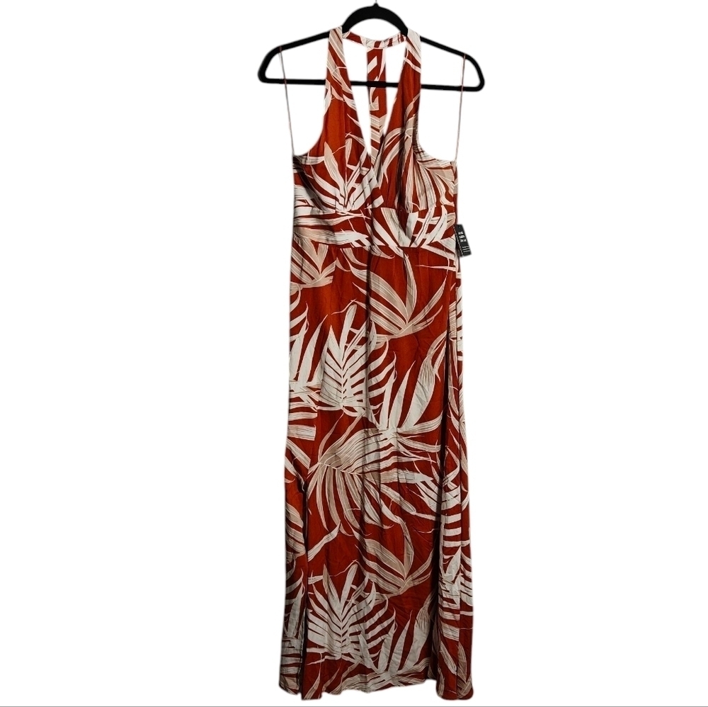 EXPRESS NWT Halter Maxi Dress in Orange and White Size Small